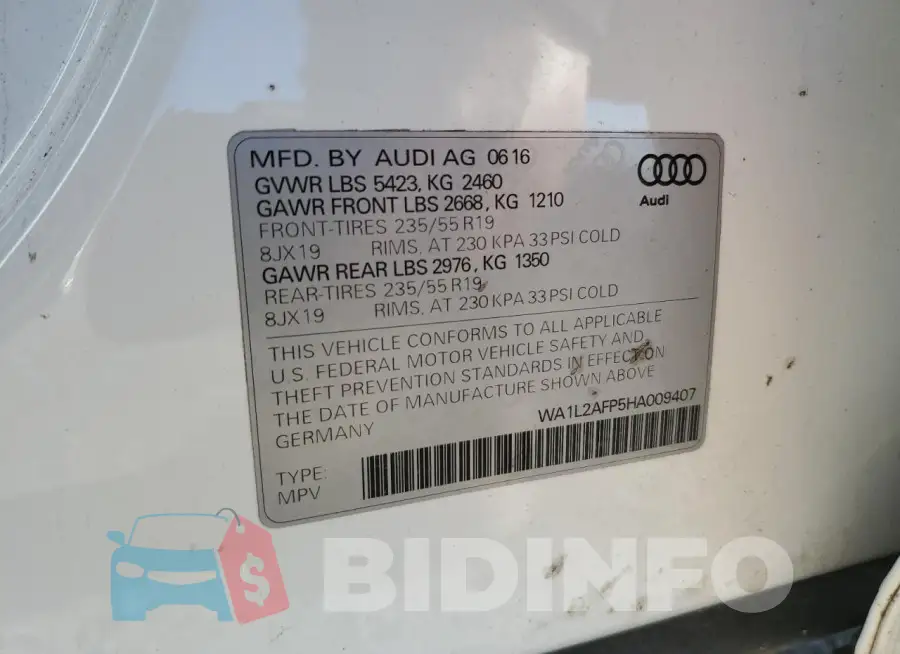 WA1L2AFP5HA009407 Photo# 13