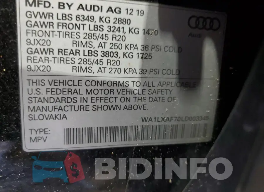 WA1LXAF70LD003345 Photo# 12