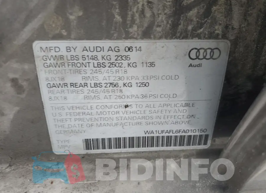 WA1UFAFL6FA010150 Photo# 13