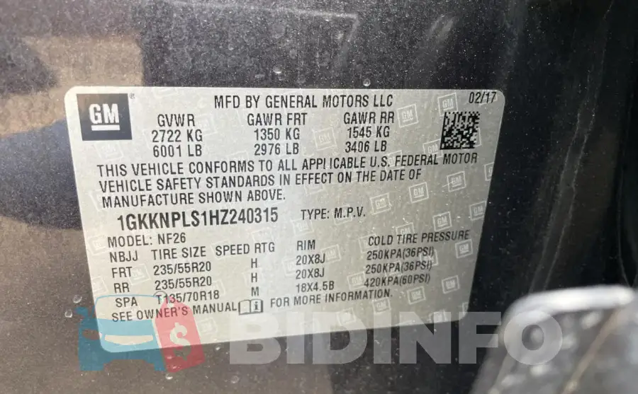 1GKKNPLS1HZ240315 Photo# 10