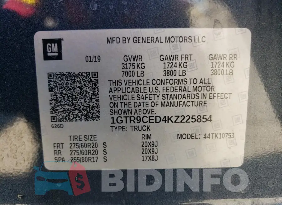 1GTR9CED4KZ225854 Photo# 13