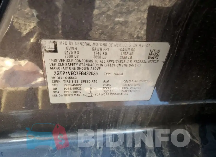 3GTP1VEC7FG432035 Photo# 13