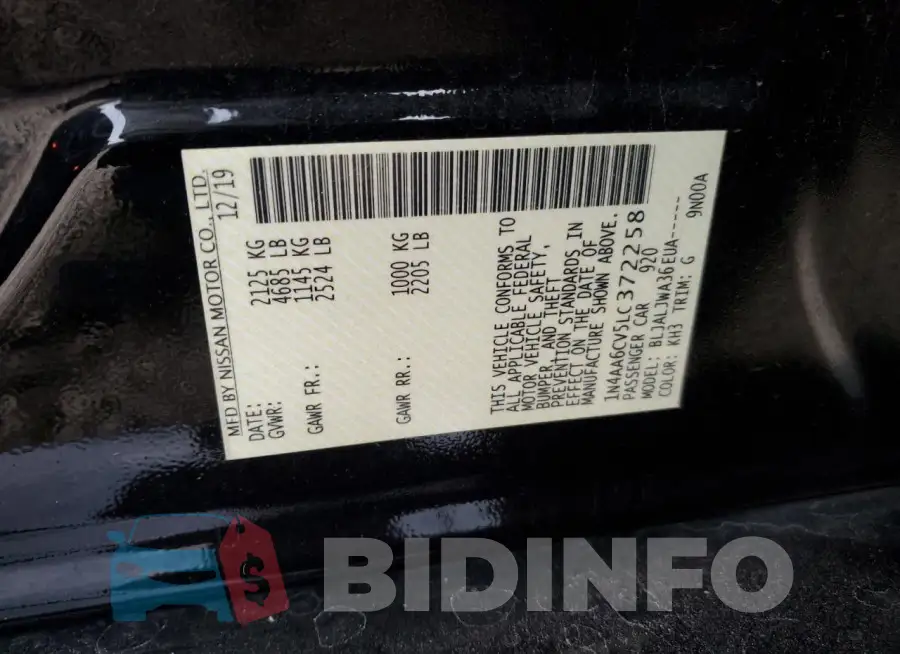 1N4AA6CV5LC372258 Photo# 13