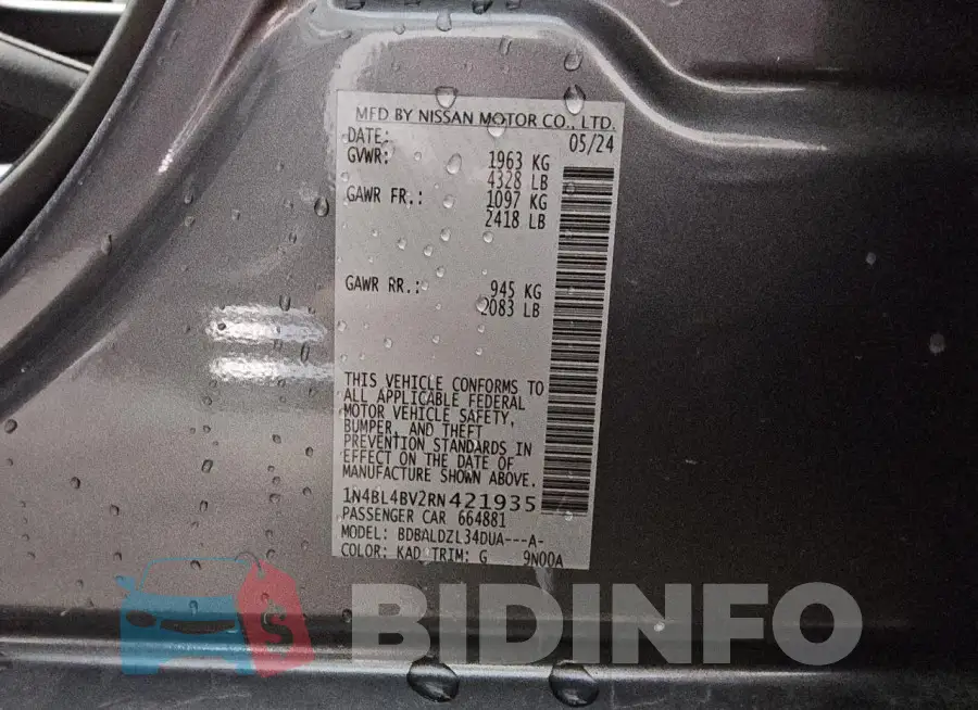 1N4BL4BV2RN421935 Photo# 12