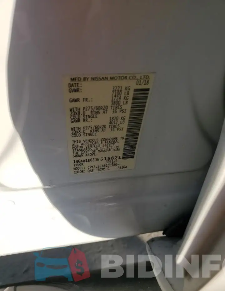 1N6AA1E65JN518871 Photo# 12