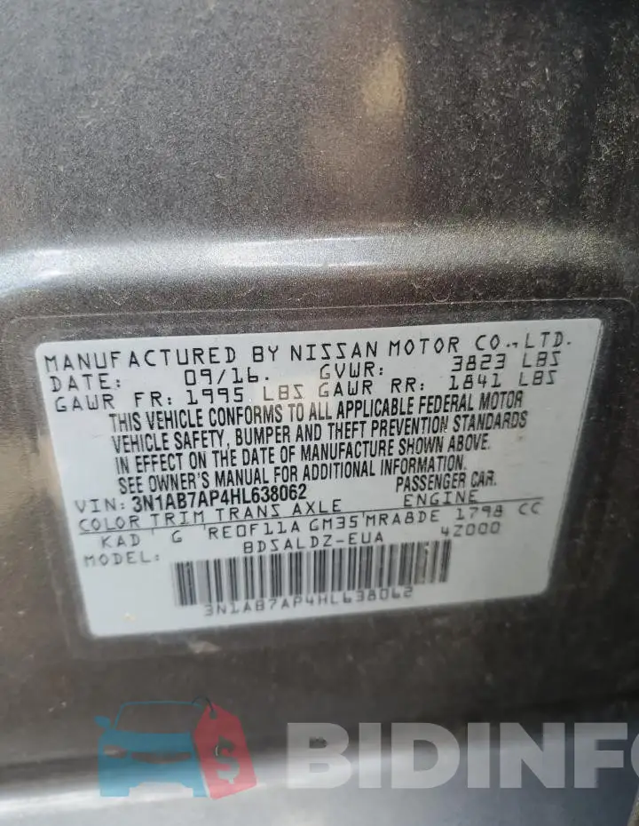 3N1AB7AP4HL638062 Photo# 12