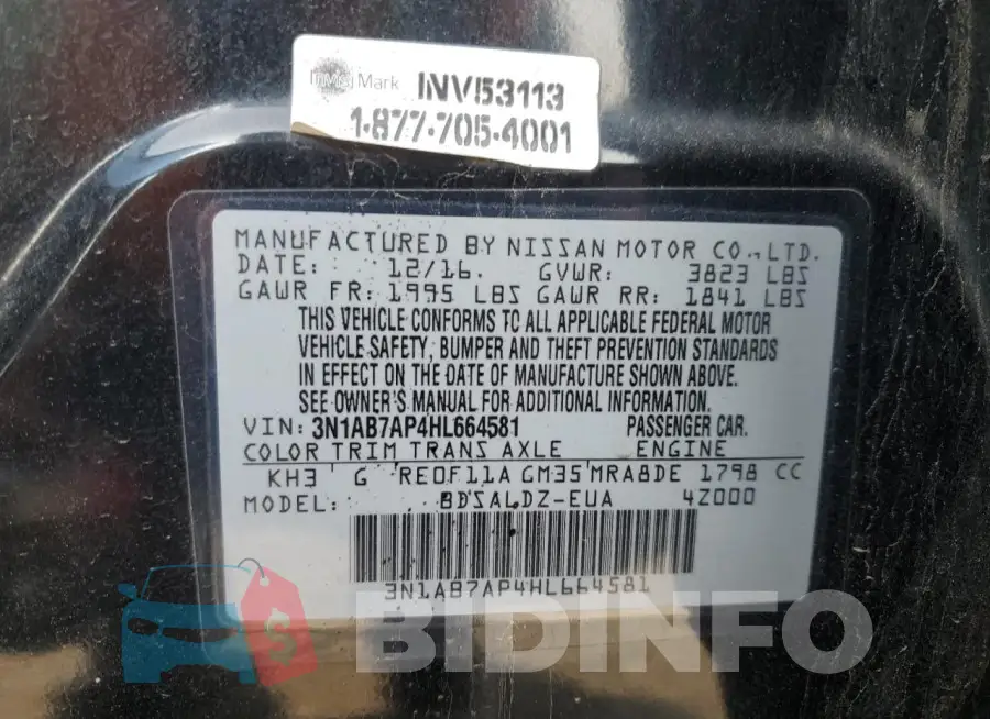 3N1AB7AP4HL664581 Photo# 13