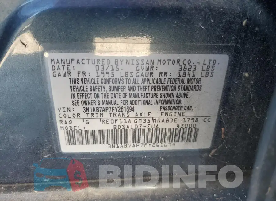 3N1AB7AP7FY261694 Photo# 12