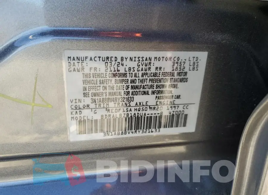 3N1AB8BV4RY321633 Photo# 13