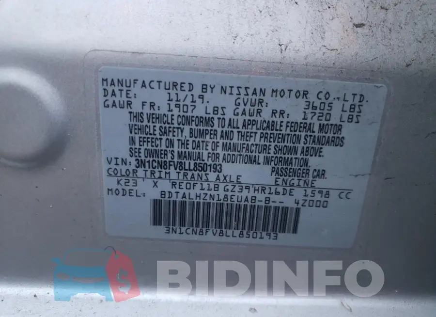 3N1CN8FV8LL850193 Photo# 12