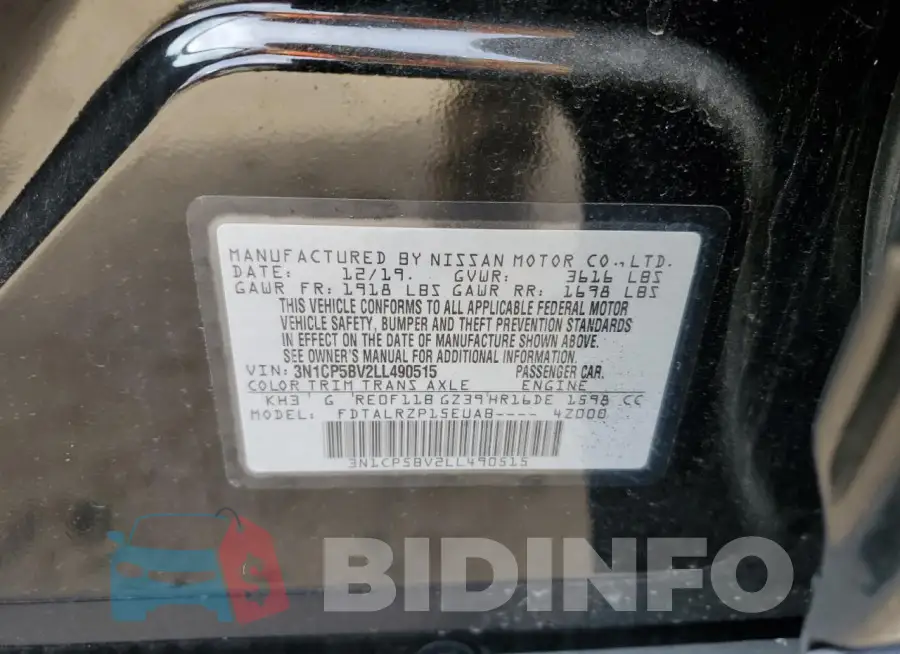 3N1CP5BV2LL490515 Photo# 13