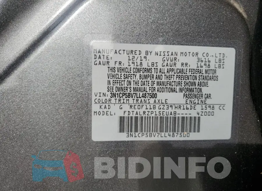3N1CP5BV7LL487500 Photo# 12