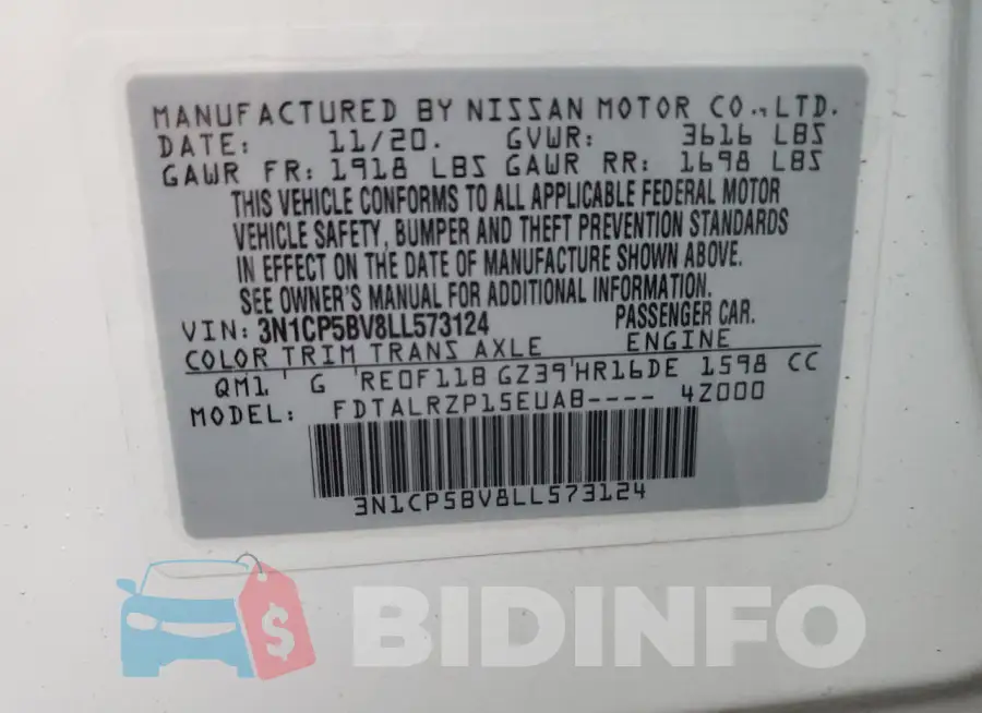 3N1CP5BV8LL573124 Photo# 12