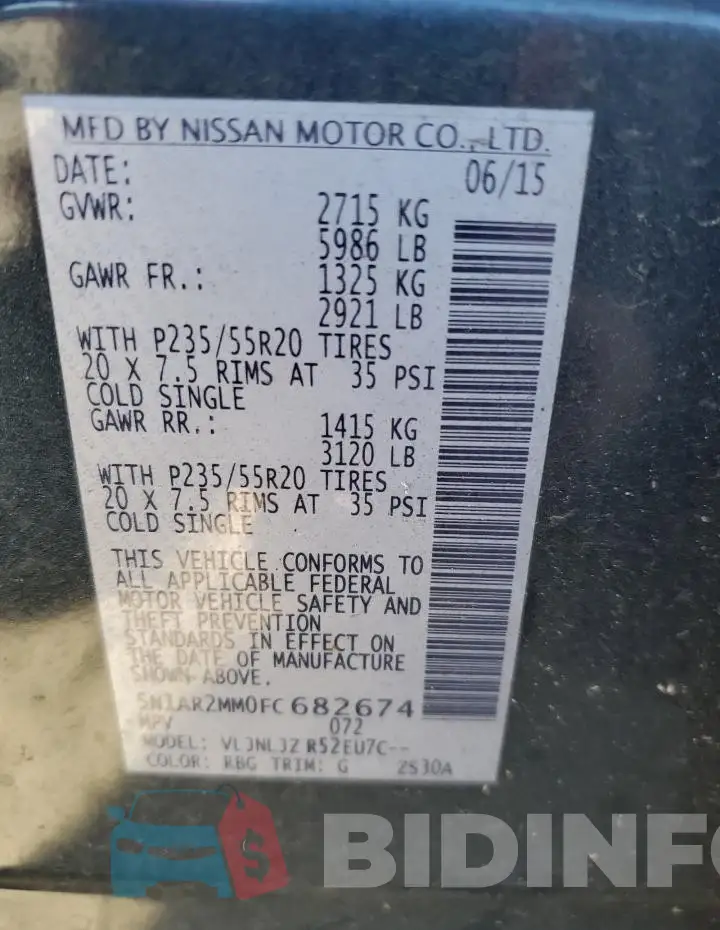 5N1AR2MM0FC682674 Photo# 13