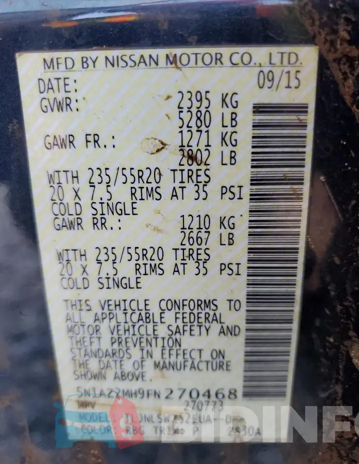 5N1AZ2MH9FN270468 Photo# 13