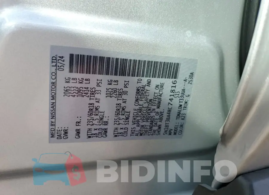 5N1BT3BA4RC741816 Photo# 14