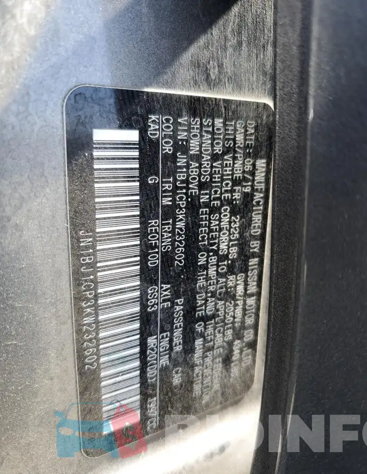 JN1BJ1CP3KW232602 Photo# 13
