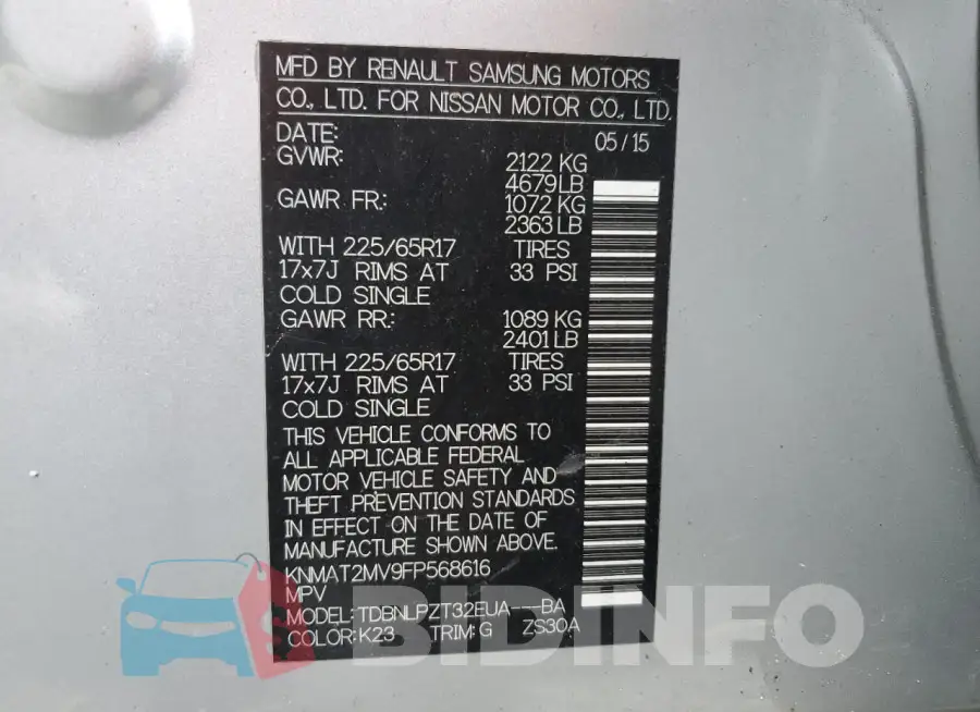KNMAT2MV9FP568616 Photo# 13