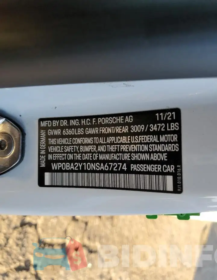 WP0BA2Y10NSA67274 Photo# 12