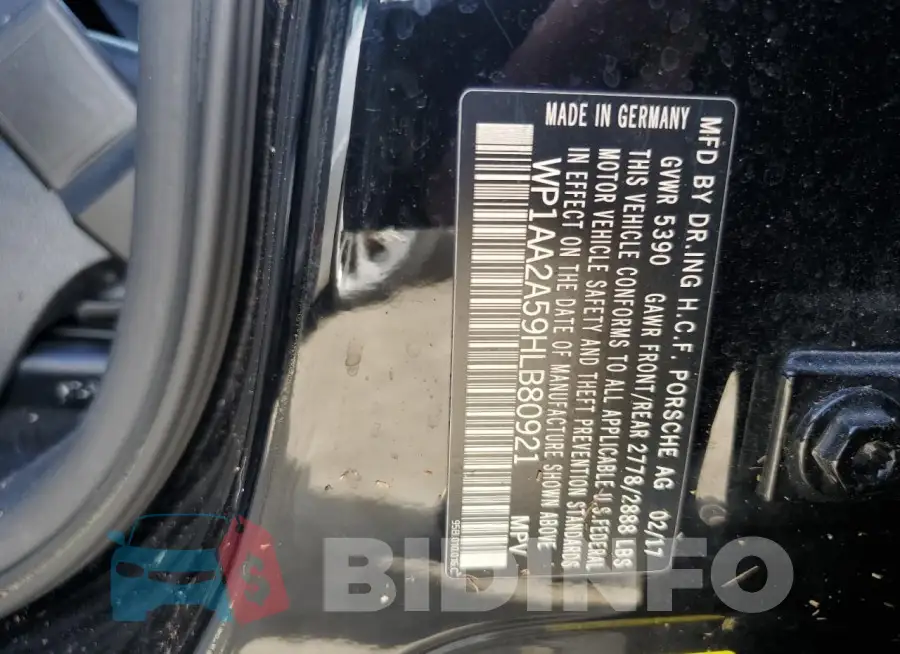 WP1AA2A59HLB80921 Photo# 13