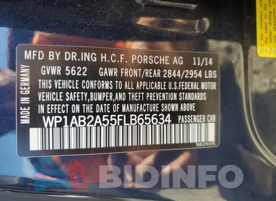 WP1AB2A55FLB65634 Photo# 12