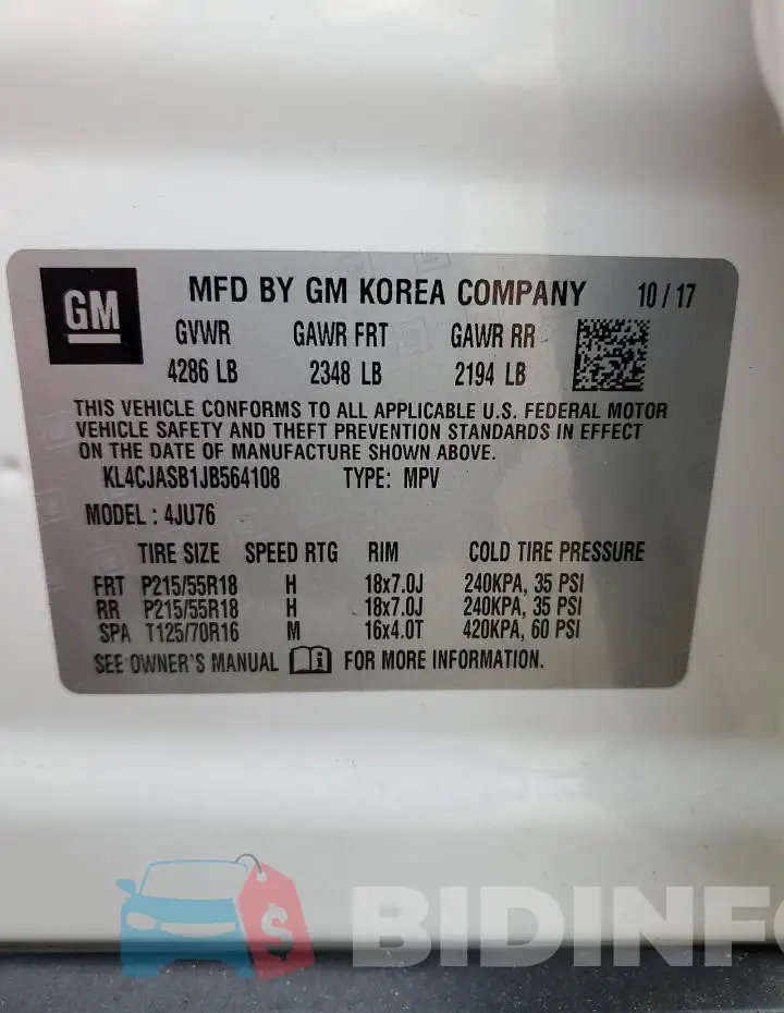 KL4CJASB1JB564108 Photo# 13