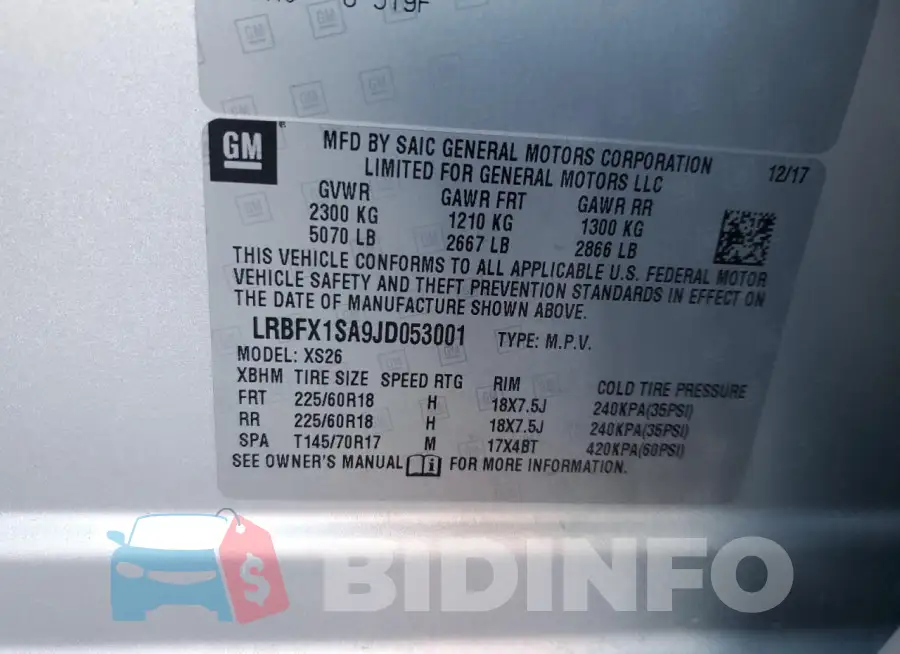 LRBFX1SA9JD053001 Photo# 13