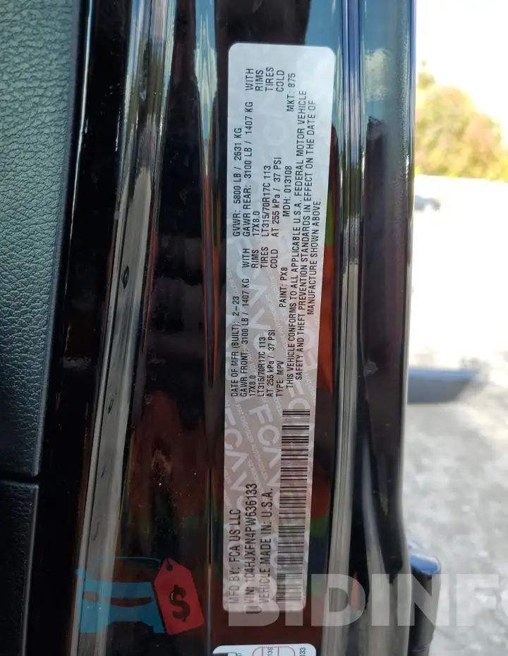 1C4HJXFN4PW636133 Photo# 14
