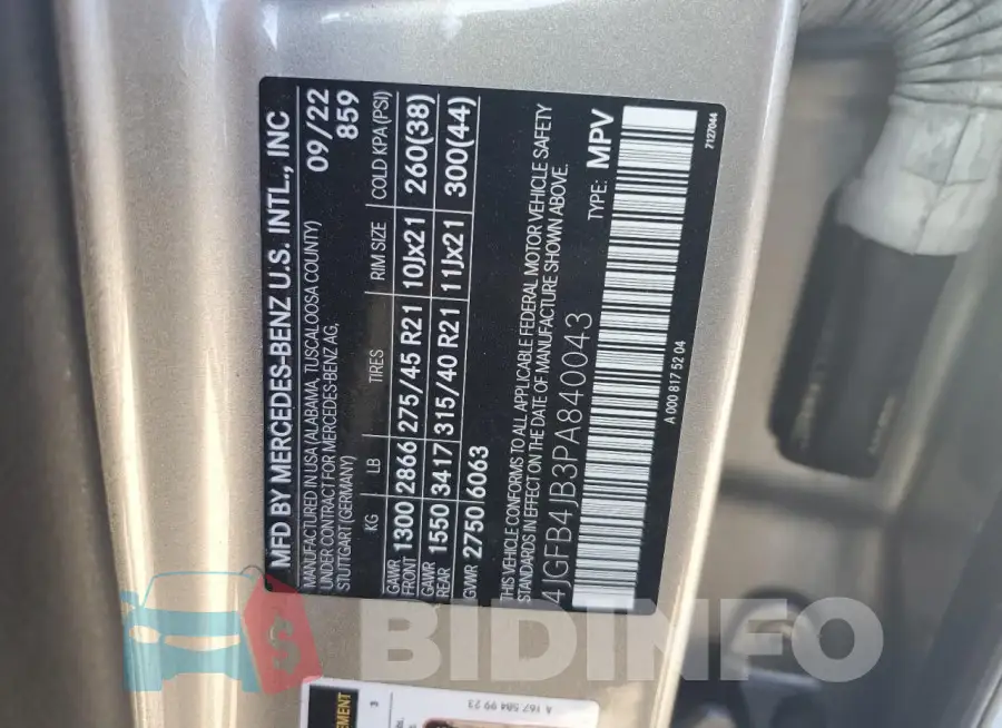 4JGFB4JB3PA840043 Photo# 14