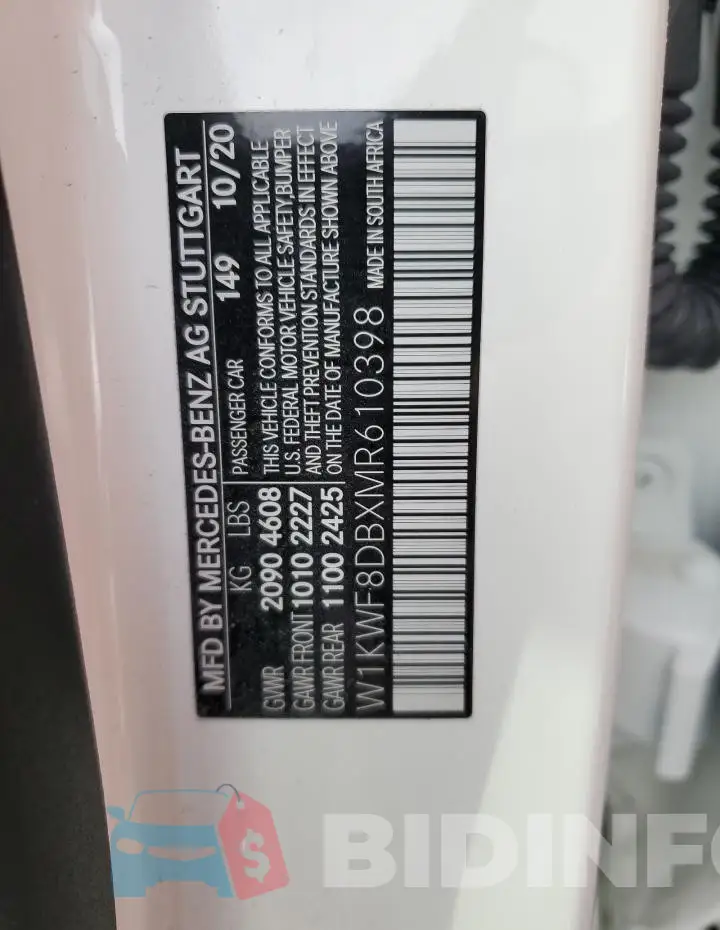 W1KWF8DBXMR610398 Photo# 13