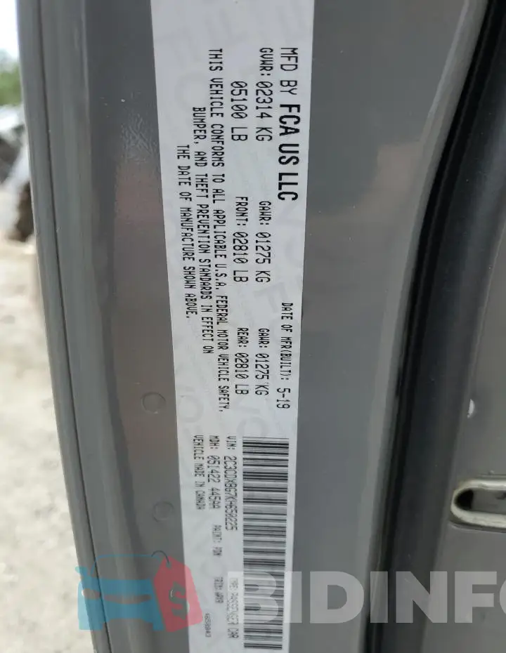 2C3CDXBG7KH650225 Photo# 13