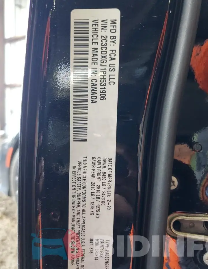 2C3CDXGJ1PH531906 Photo# 12