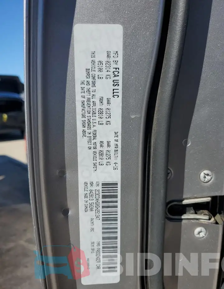 2C3CDXHG0GH251347 Photo# 13
