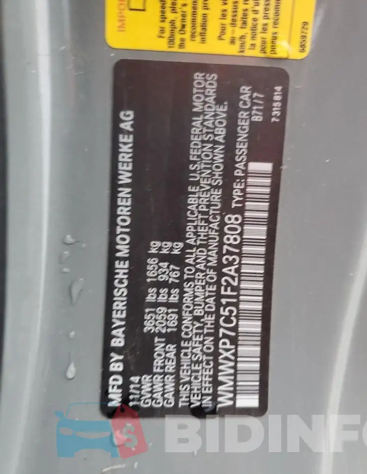 WMWXP7C51F2A37808 Photo# 12