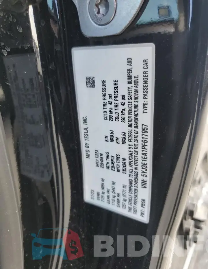 5YJ3E1EA1PF617957 Photo# 13