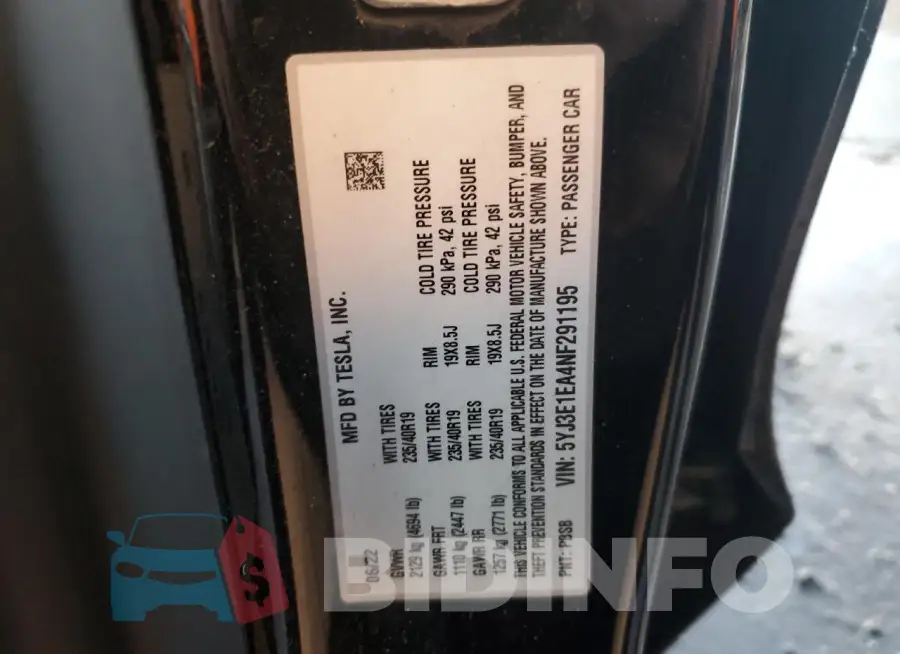 5YJ3E1EA4NF291195 Photo# 12