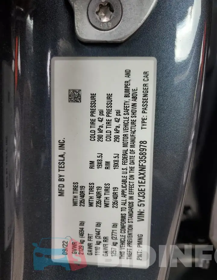 5YJ3E1EAXNF358978 Photo# 12