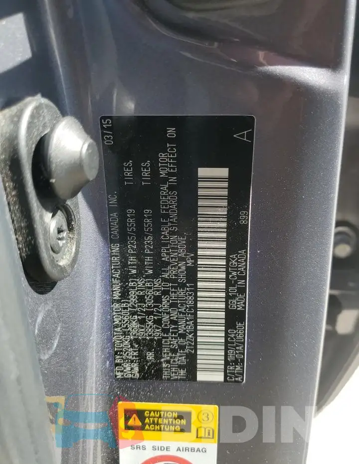 2T2ZK1BA1FC188311 Photo# 14