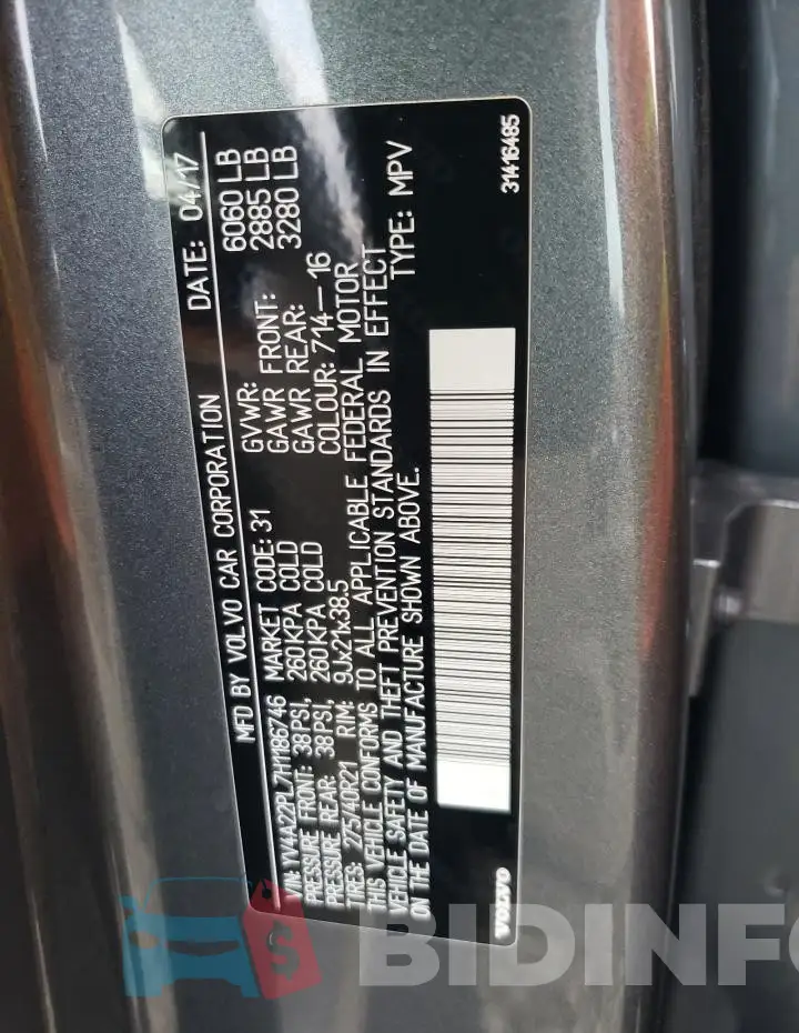 YV4A22PL7H1186746 Photo# 13