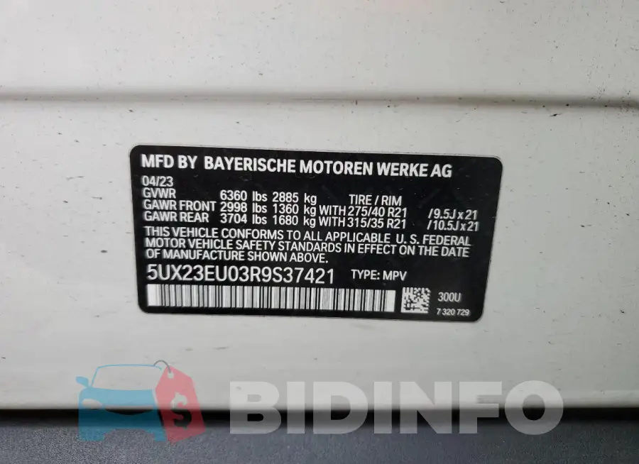5UX23EU03R9S37421 Photo# 14