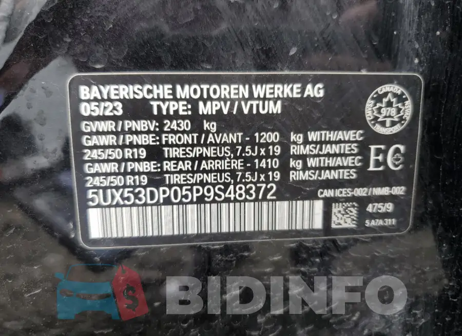 5UX53DP05P9S48372 Photo# 14