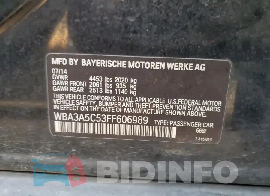 WBA3A5C53FF606989 Photo# 13