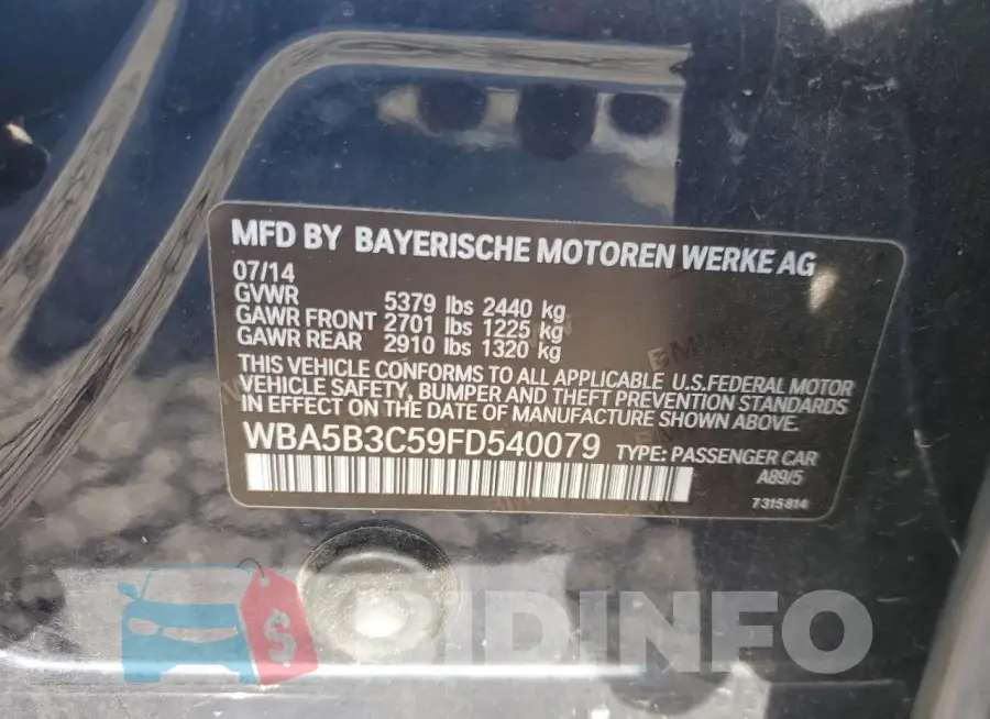 WBA5B3C59FD540079 Photo# 12