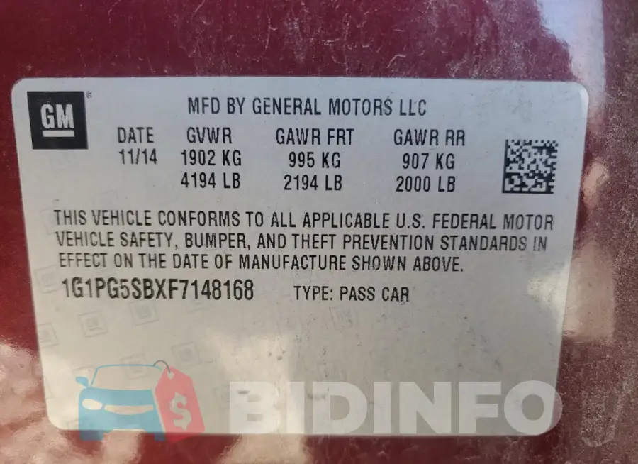 1G1PG5SBXF7148168 Photo# 12