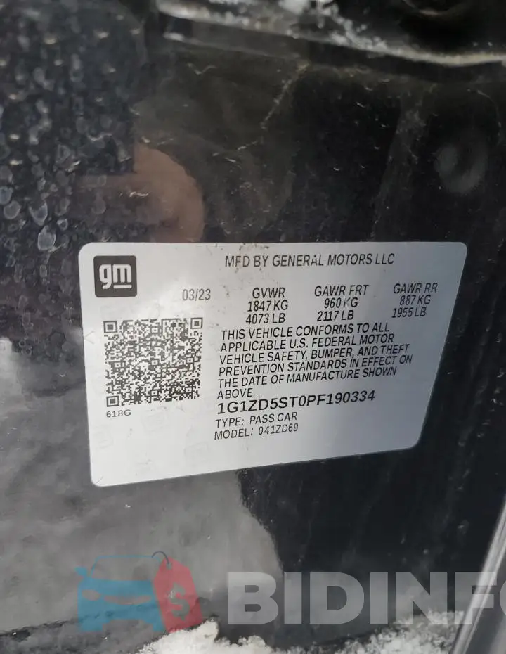 1G1ZD5ST0PF190334 Photo# 11
