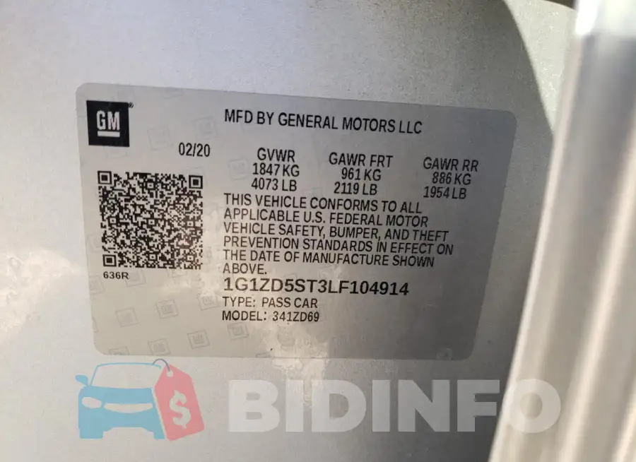 1G1ZD5ST3LF104914 Photo# 12