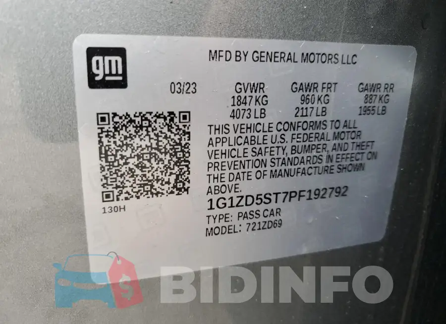 1G1ZD5ST7PF192792 Photo# 13