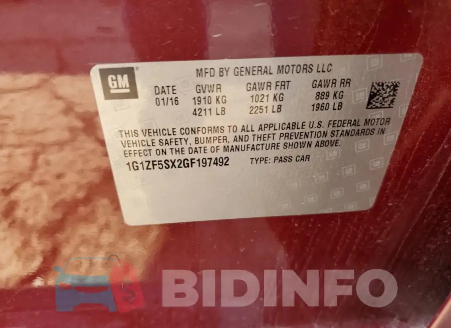 1G1ZF5SX2GF197492 Photo# 12