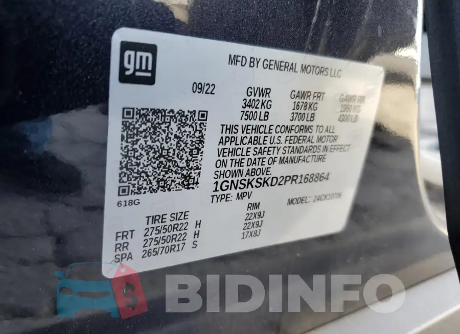 1GNSKSKD2PR168864 Photo# 14