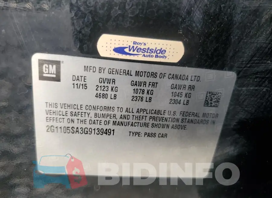2G1105SA3G9139491 Photo# 12